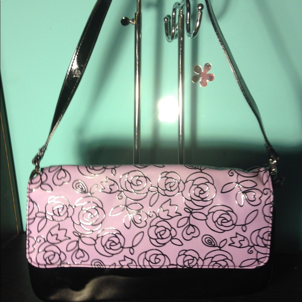 Handbag lilac and black patent